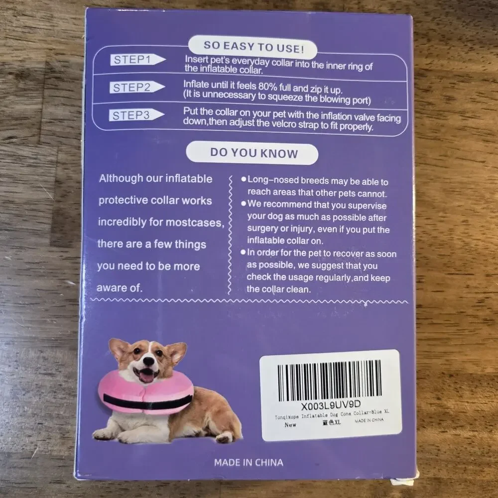 Tongjixope Inflatable Dog Recovery Collar Cone XL 18-25